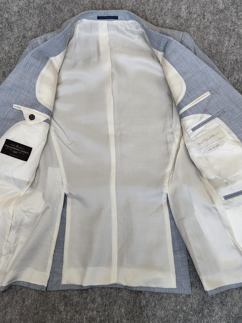 Suitsupply Lazio Vitale Barberis Wool Silk Linen Blazer Jacket Men's 46R Blue - Picture 4 of 12